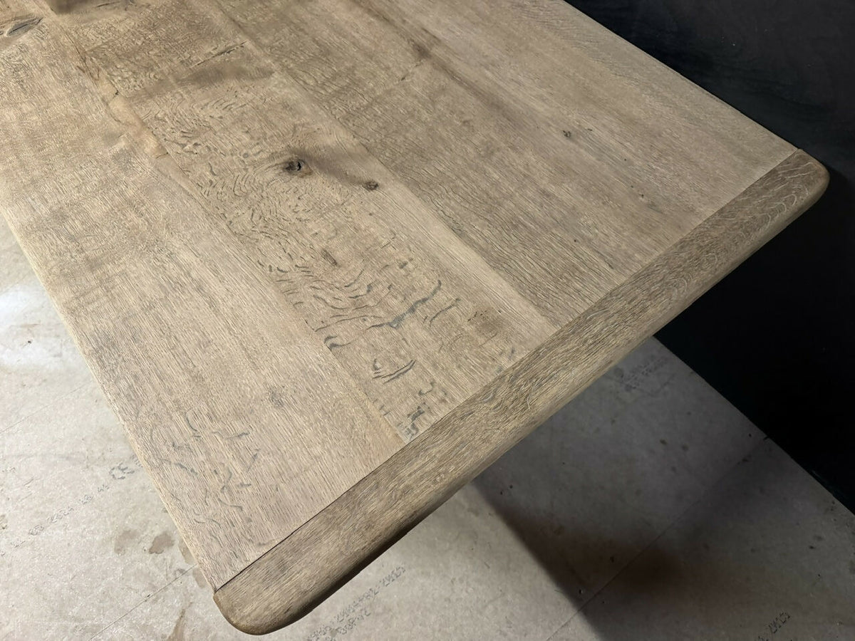 Rare Deep Large Oak Farmhouse Dining Table