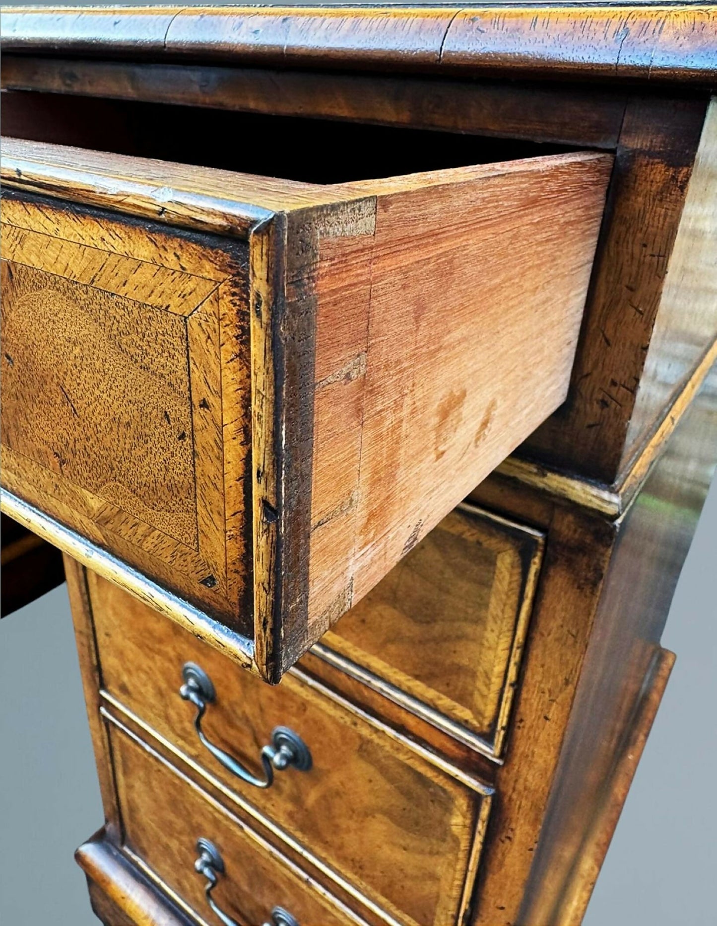 Good Quality Heals of London Walnut Pedestal Desk