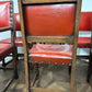Vintage Set of Six Oak Framed Red Leather Dining Chairs