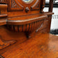 Edwardian Vintage Light Oak Hall Stand With Mirror, Drawer, Original Coat & Hat Hooks.