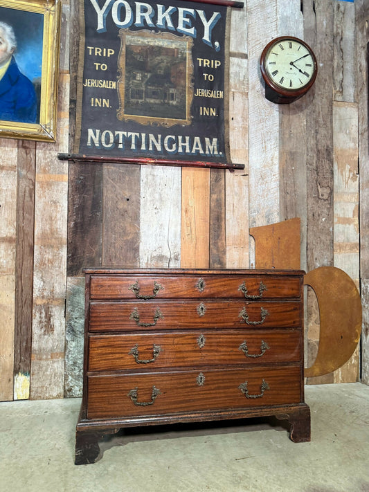Antique Georgian Mahogany Four Drawer Chest of Bachelor Drawers, c1780