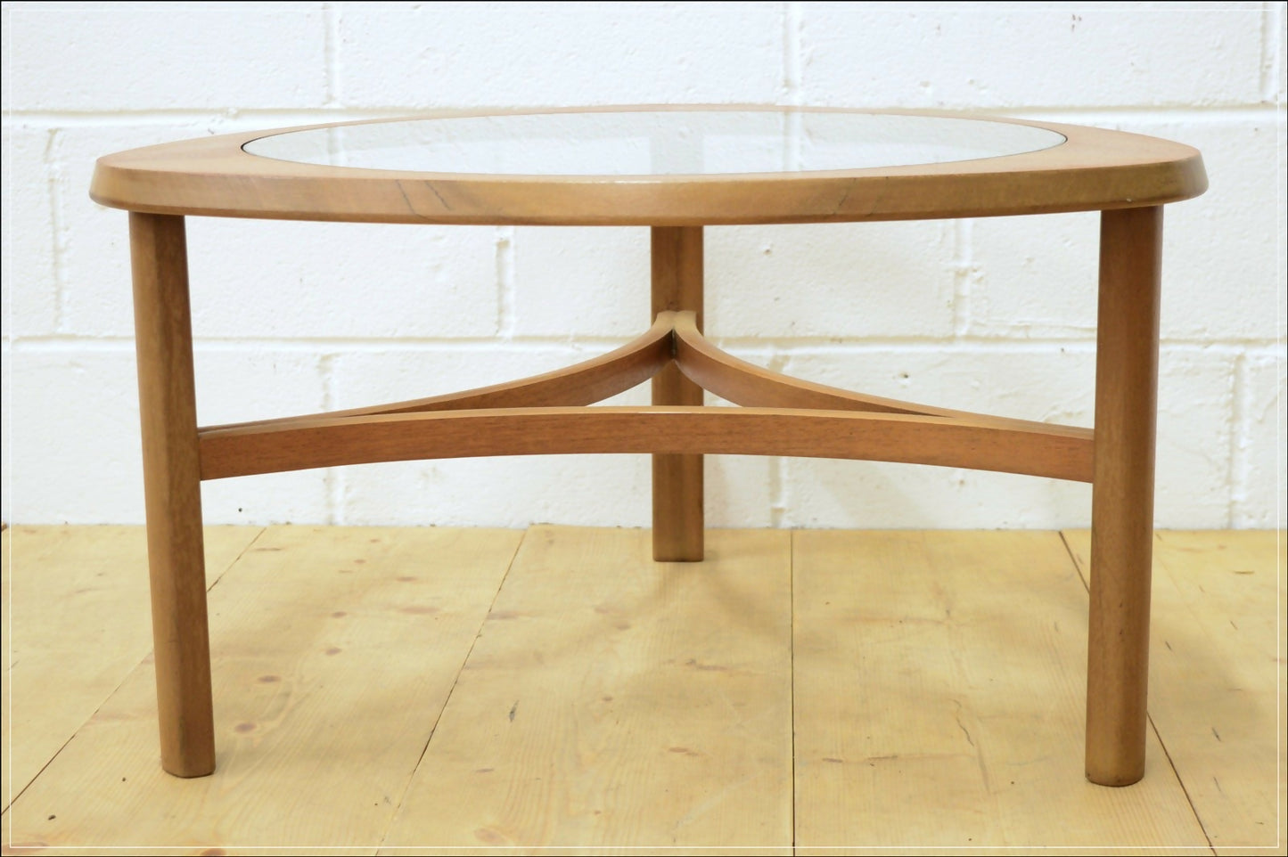 Vintage coffee table teak Nathan glass top mid century danish design