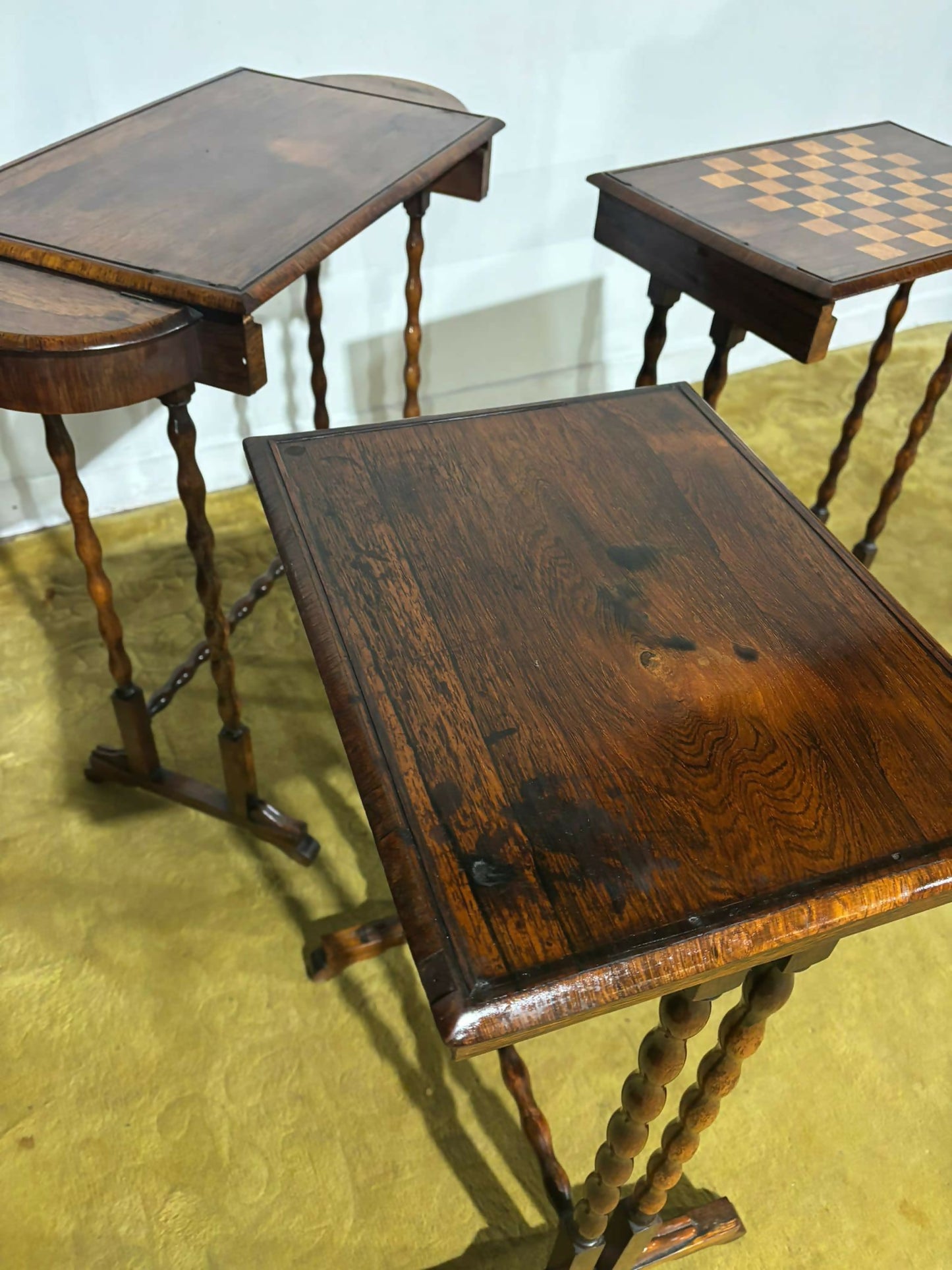 Regency Rosewood Nest of Three Tables6