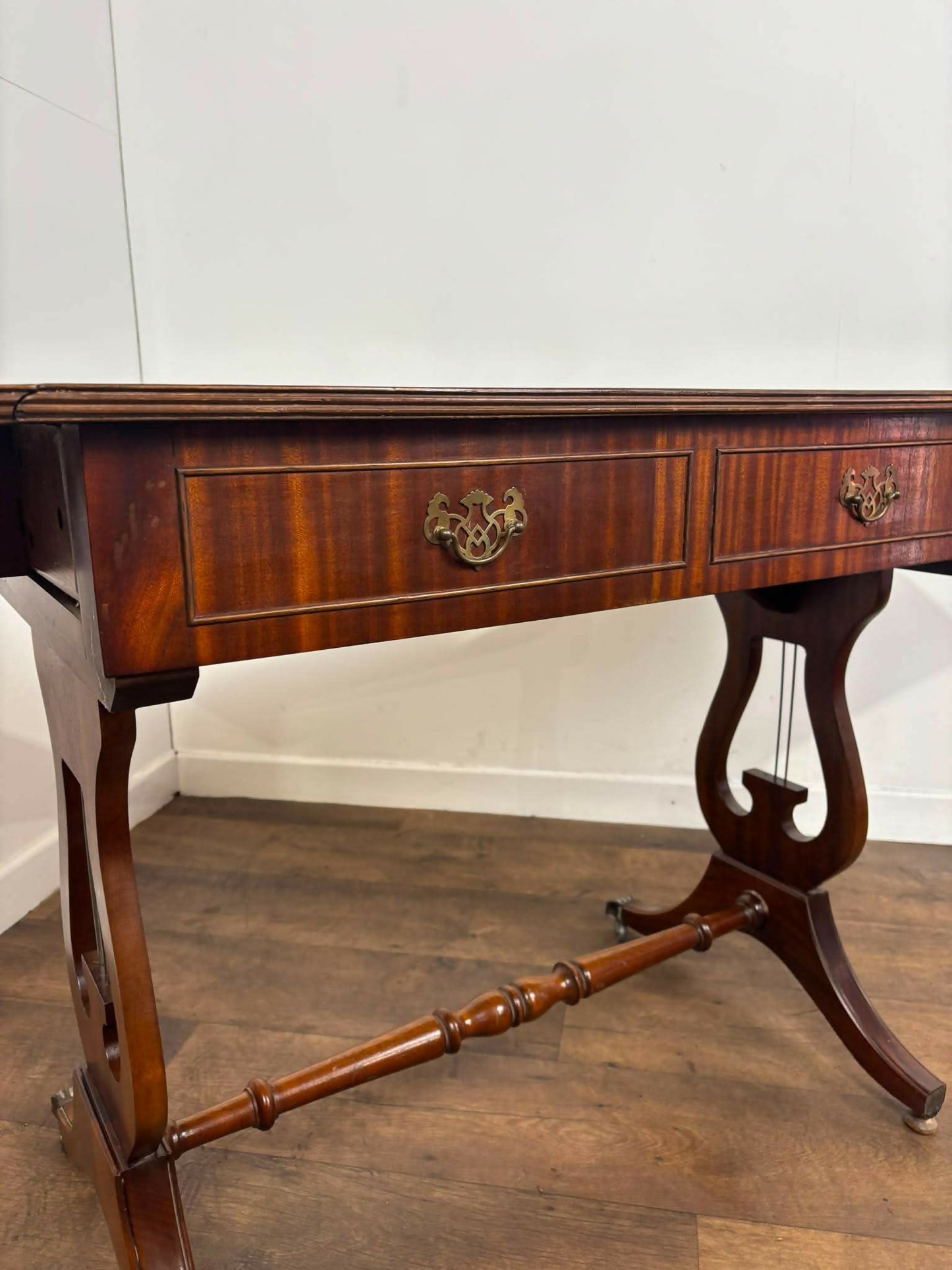 Reproduction Mahogany Drop Leaf Sofa Table with Drawers