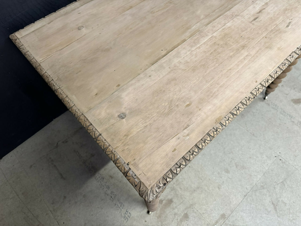 French Carved Oak Writing Table