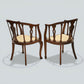 Two Edwardian Mahogany Tub Chairs His & Hers Upholstered Seats FREE UK Delivery