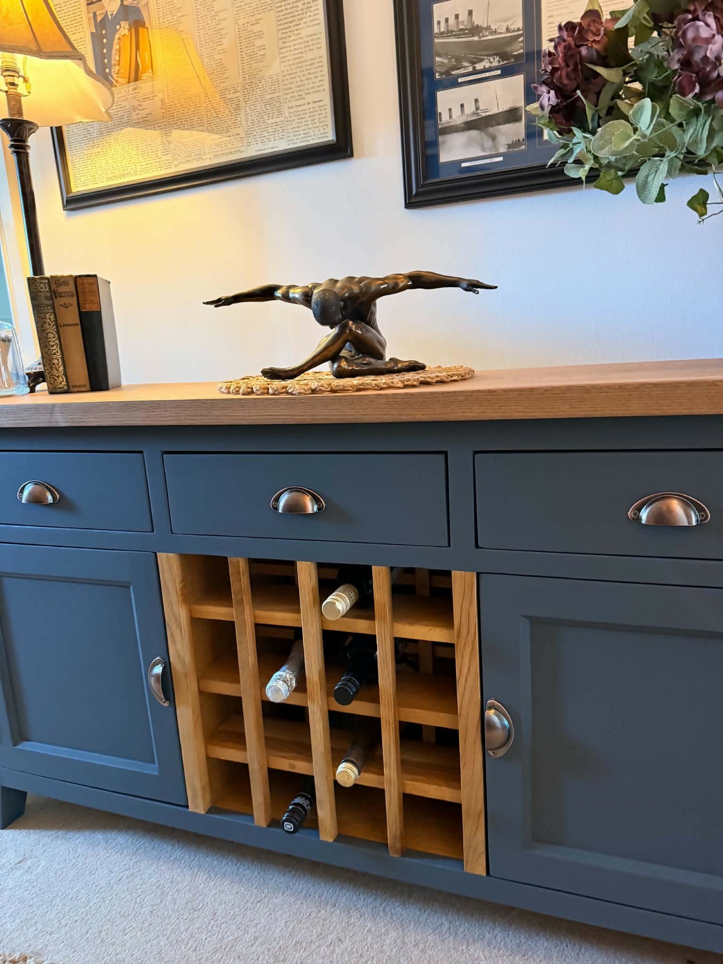 Luxury Oak Wine Rack Sideboard