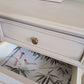 Vintage Dressing Table with Mirror Hand Painted Vanity Desk in a Blush Taupe