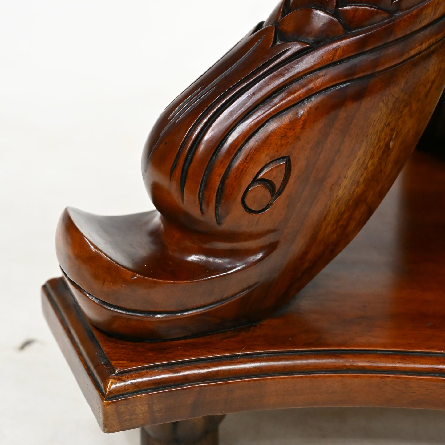 Chinese Dressing Stool Fish Carvings Studded Upholstered Seat FREE UK Delivery. SBR10753/2307E