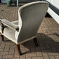 William IV Library Vintage Armchair With Mahogany Frame, On Brass Castors.