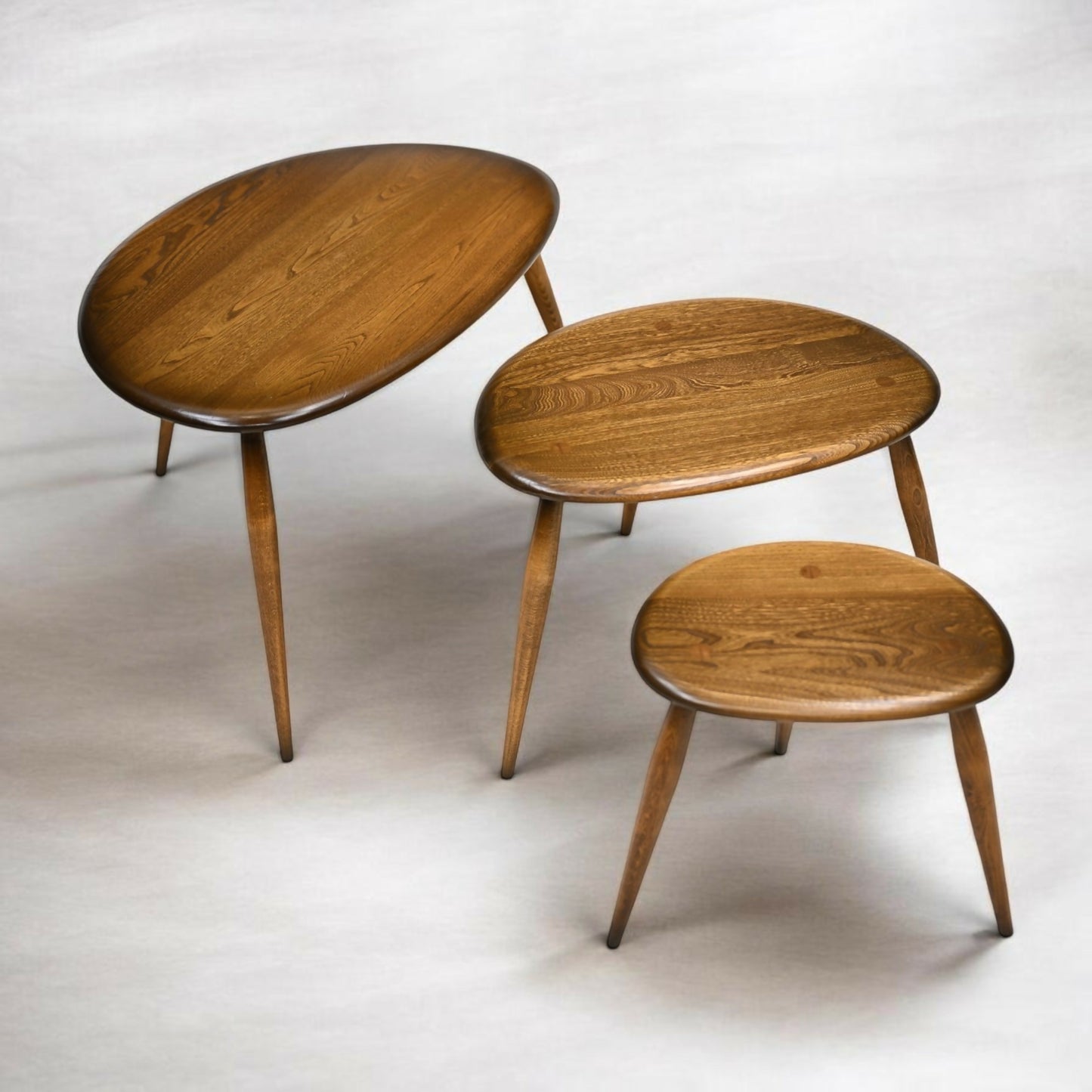 Ercol Pebble Nest Of Tables Ercol's 1970/80s Badge Golden Dawn Free UK Delivery