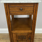 Bedside Table Antique French Style Marble Top Oak Cabinet Nightstand LOT 6241