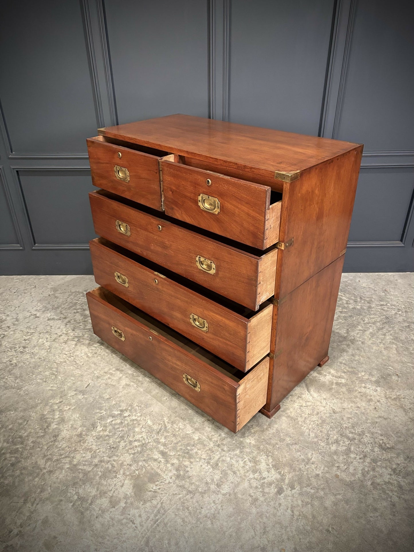 Mahogany Military Vintage Campaign Chest By Ross & Co.