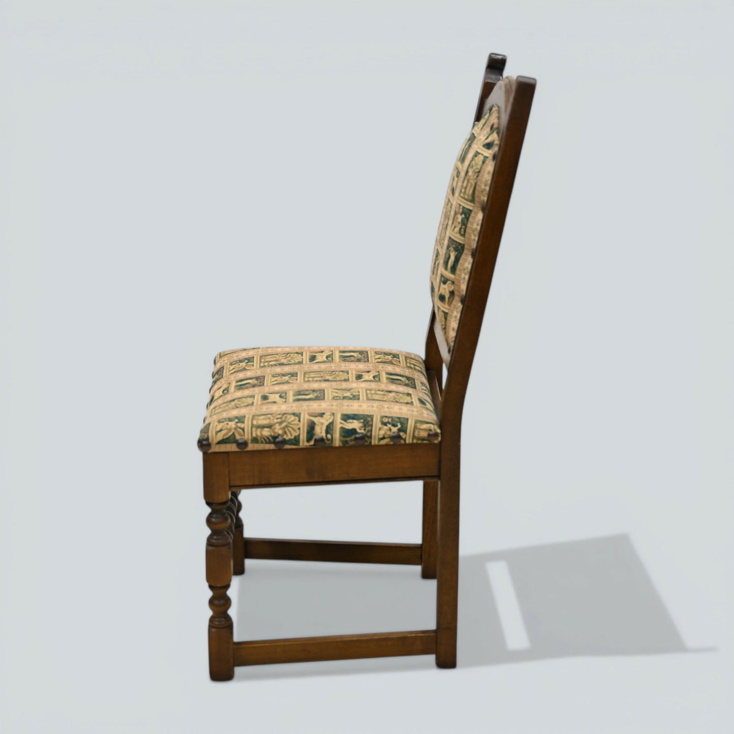 6 Old Charm Dining Chairs Premium Studded Upholstery Light Oak FREE UK Delivery*