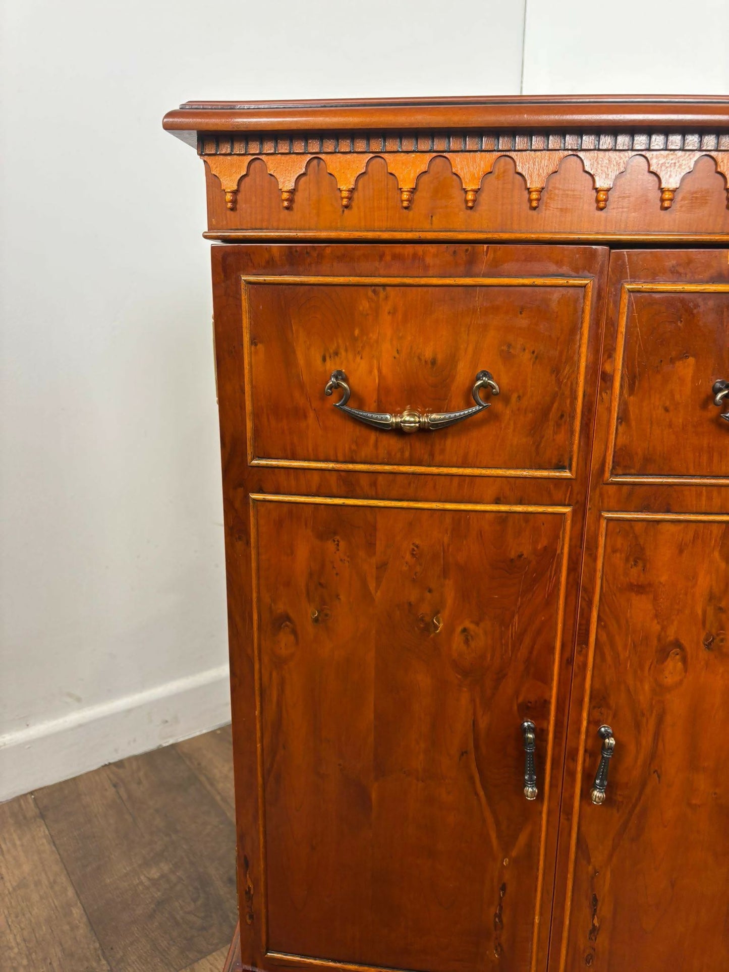 Reproduction Yew Cabinet - Badged 'Minster Furniture
