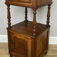 Bedside Table Antique French Style Marble Top Oak Cabinet Nightstand LOT 6243