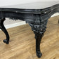 Double Sided Desk Antique French Style Black Painted Heavy Carved Table LOT 6186
