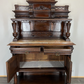 Sideboard Antique French Style Walnut Marble Display Cabinet Cupboard LOT 3576