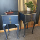 Navy blue bedside tables