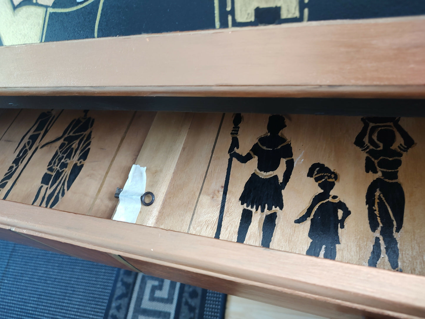 THE AFRICAN ASPECTS UPCYCLED - ONE-OFF FURNITURE ART “Echoes of Her” black, gold and copper bureau