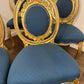 Set of Five Antique French Rococo Style Gilt Dining Chairs