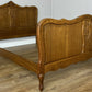 Bed Vintage French Louis XVI Oak Double Bed Frame Carved Headboard LOT 6376