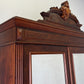 Wardrobe Antique French Style Mahogany Mirrored Two Door Carved Armoire LOT 6543