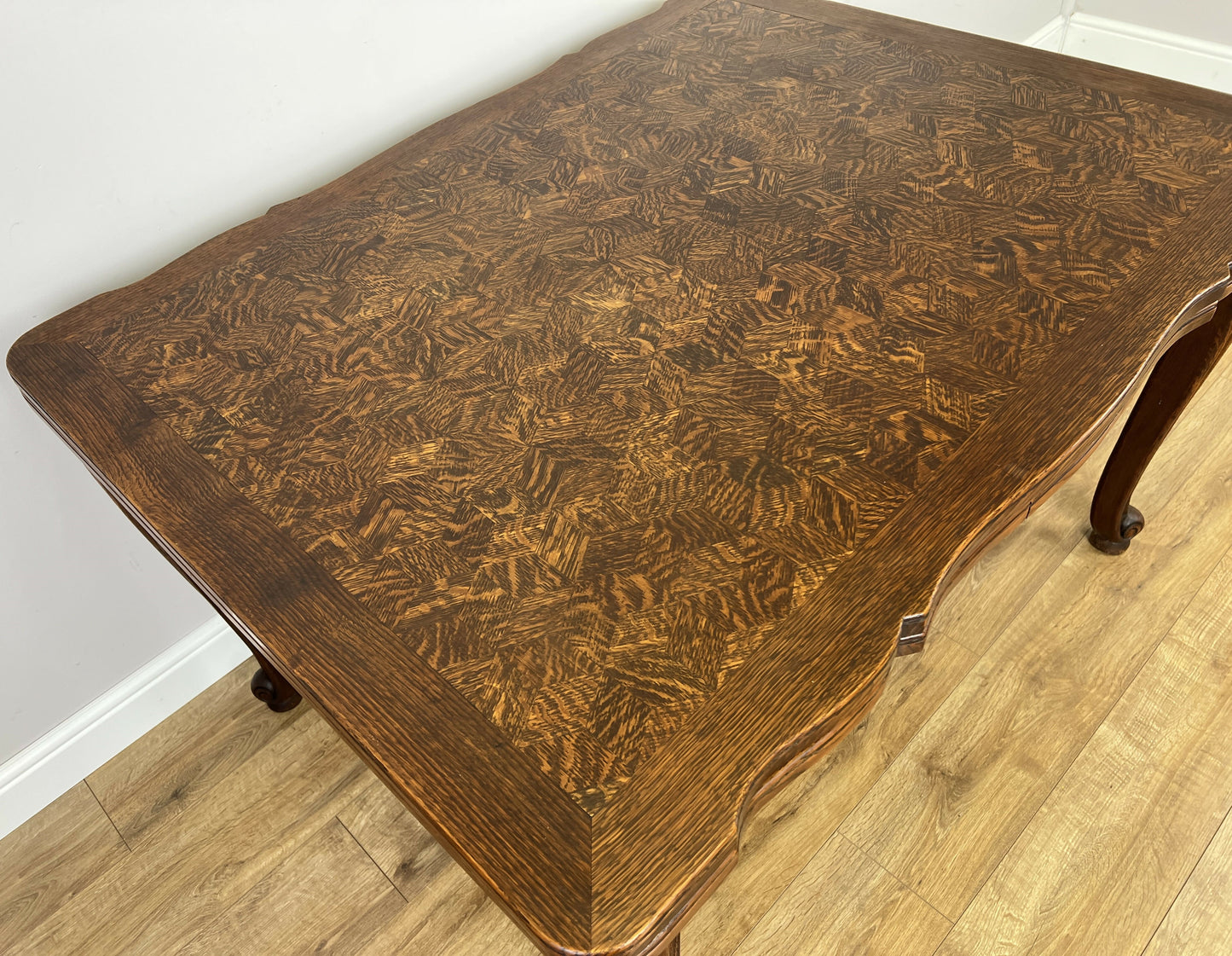 Dining Table Vintage French Louis XVI Carved Oak Extendable Table LOT 6354