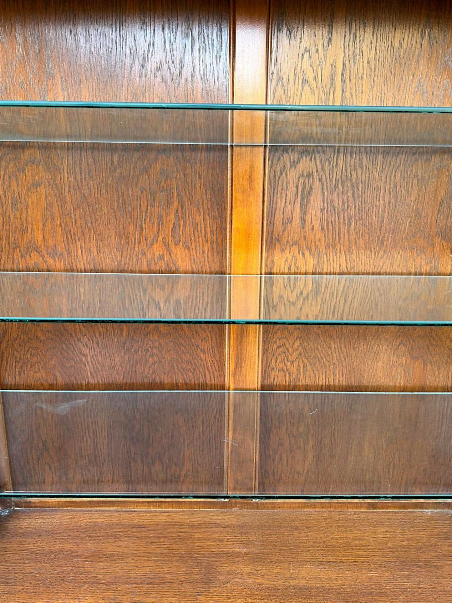 Wood Bros Old Charm Oak Display Cabinet Tudor Brown