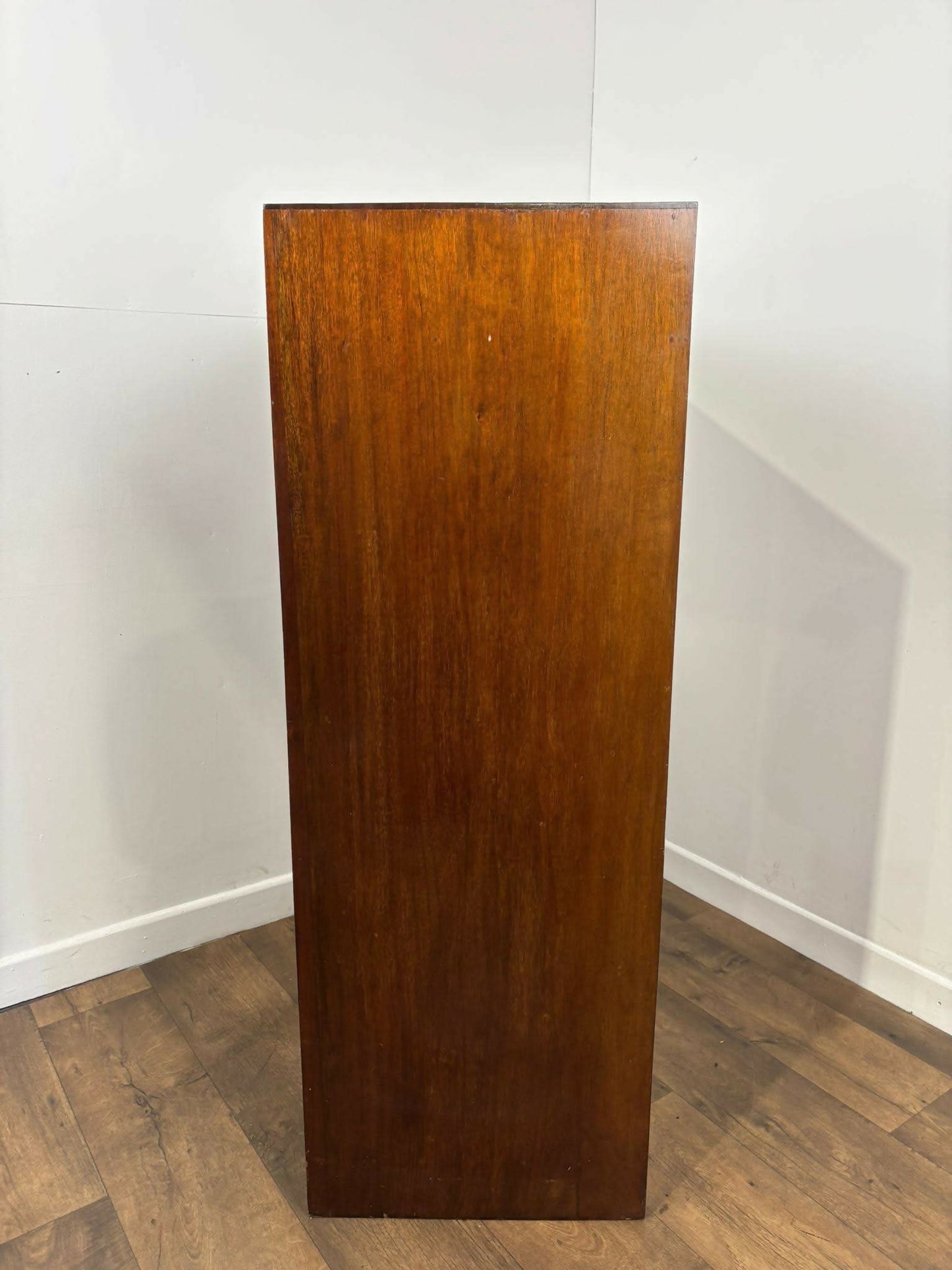 Vintage Oak Tallboy Wardrobe with Drawer Over Cupboard