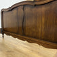 Bed Vintage French Louis XVI Oak Double Bed Frame Carved Headboard LOT 6378