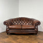 Thomas Lloyd Brown Leather Chesterfield Style Sofa