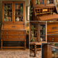 Antique Jacobean style glazed bureau bookcase