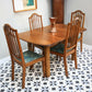 Arts and Crafts Dining Table and Liberty Chairs in Solid Oak with Liberty Fabric