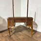 Vintage Walnut Veneered Dressing Table with Triptych Mirror