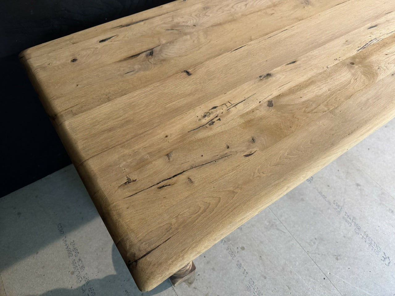 French Oak Farmehouse Dining Table with 2 Drawers
