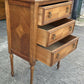 Antique French Louis XVI Style Walnut Marble Topped Bedside Chest Of Drawers