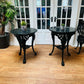 Pair of Cast Iron Tables with Granite Tops