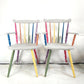 Rainbow Colour Solid Wood Farmhouse Dining Table And Chairs