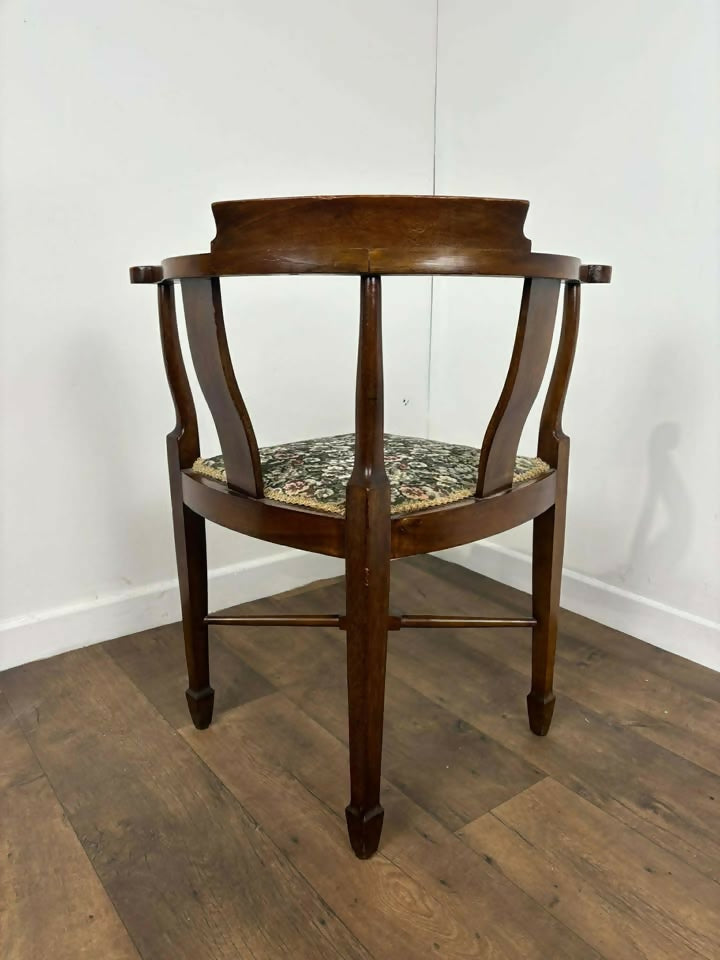 Edwardian Inlaid Mahogany Corner Chair