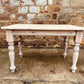 Stripped Pine Farmhouse Dining Table | Solid Wood Country Kitchen Table | Turned Legs Rustic Cottage Table
