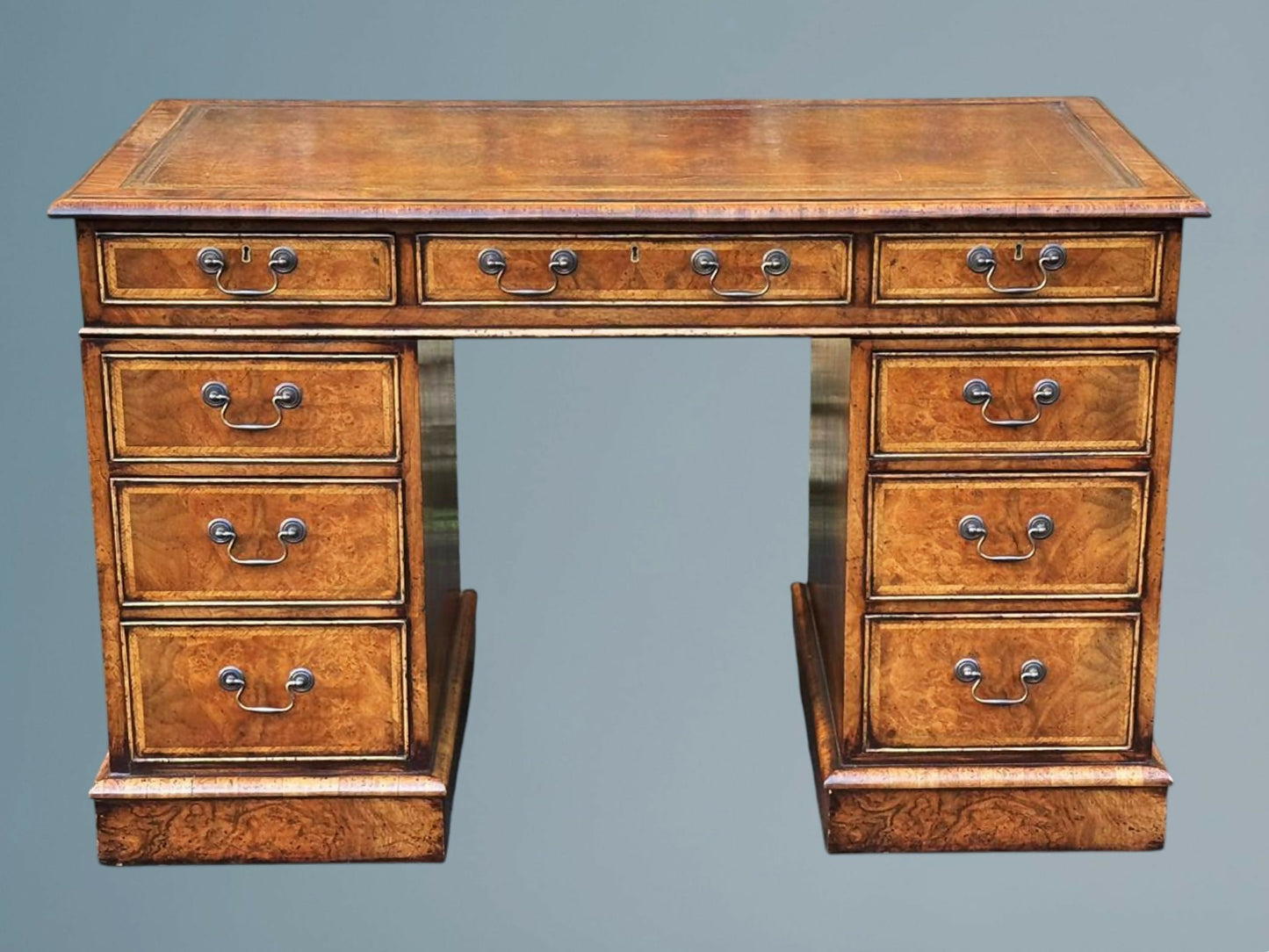 Good Quality Heals of London Walnut Pedestal Desk