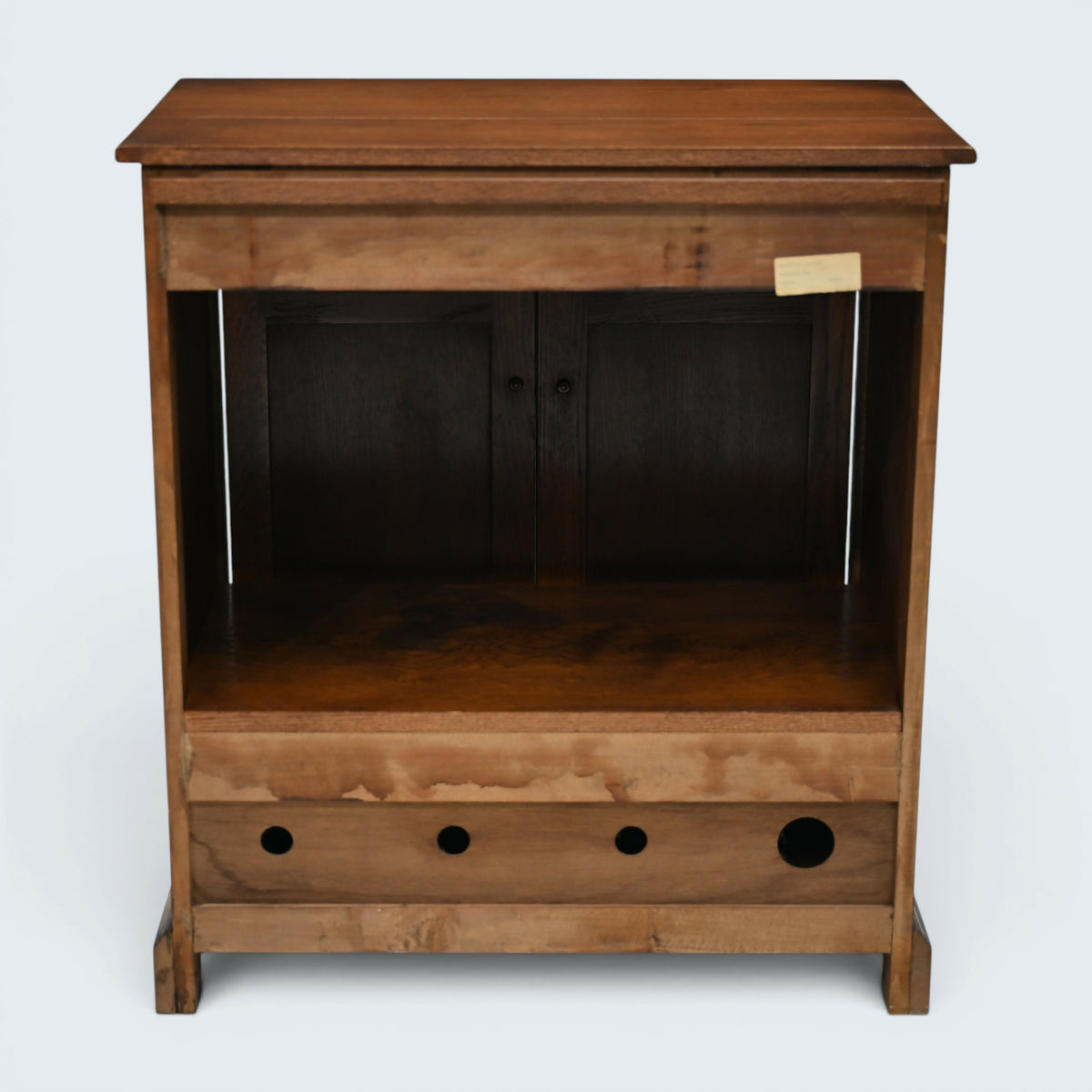Old Charm Oak TV Video Cabinet Cupboard Tudor Brown Model 1962 FREE UK Delivery