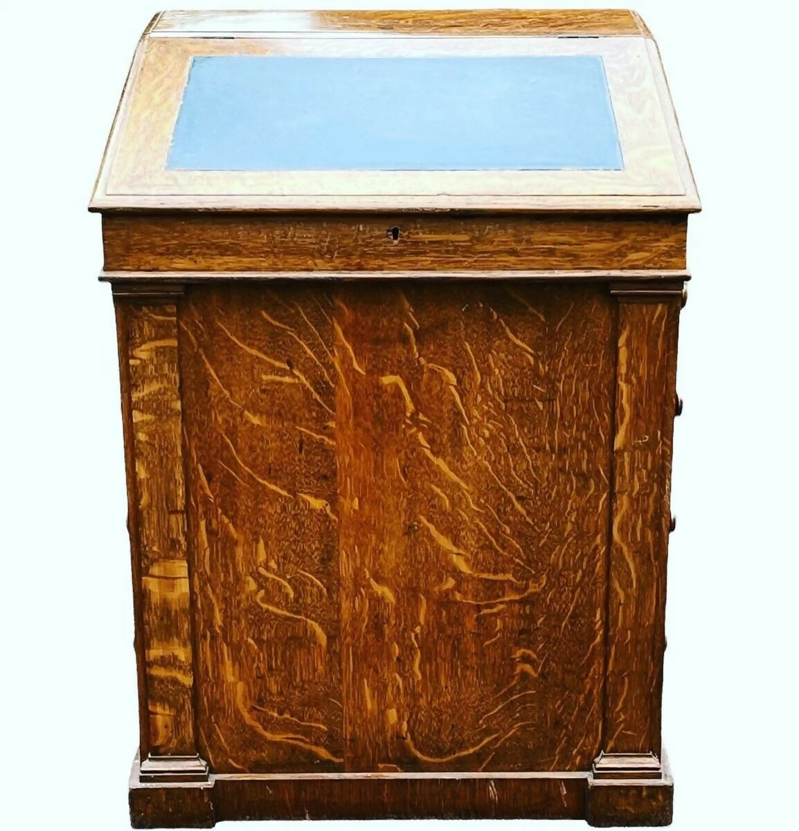 Vintage Victorian Light Oak Davenport Desk. Lamb Of Manchester, Gillows Design