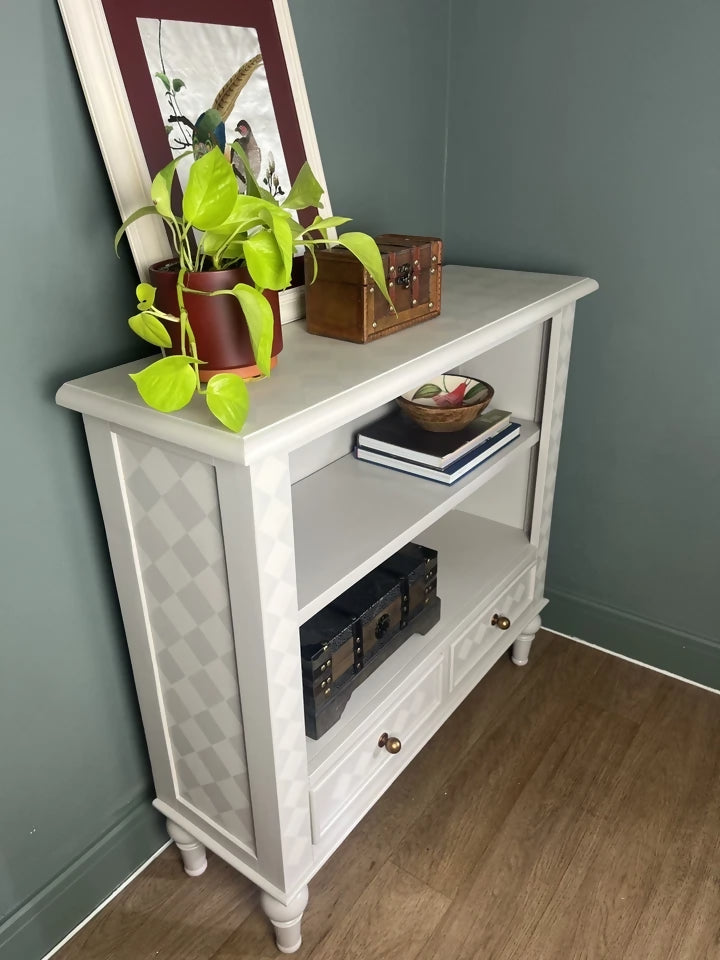 Lowboy Bookcase Console Table With Drawers