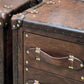 Vintage Handcrafted English Oak Leather Nightstands – Luxury Bedside Tables (Set of 2)