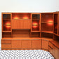 Teak Mid Century Wall Units by Morris of Glasgow. 1970s Display Drinks Cabinet