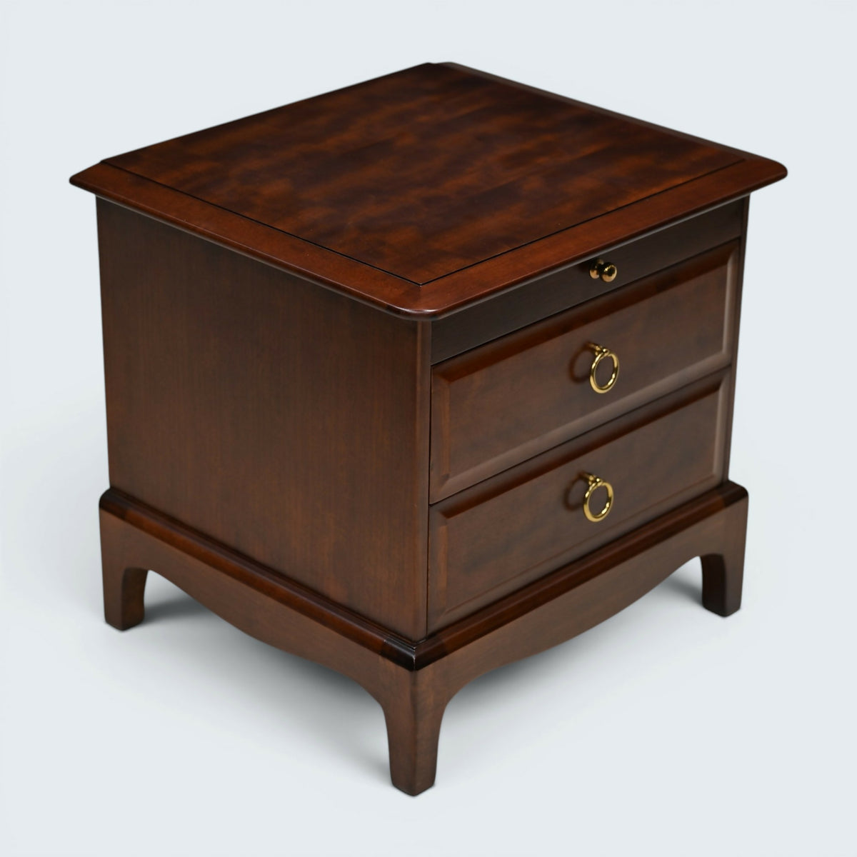 Stag Minstrel Bedside Cabinet 2 Drawers Pull Out Tray VGC FREE UK Delivery