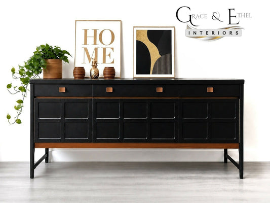 PAINT TO ORDER -Black Nathan sideboard, cocktail cabinet