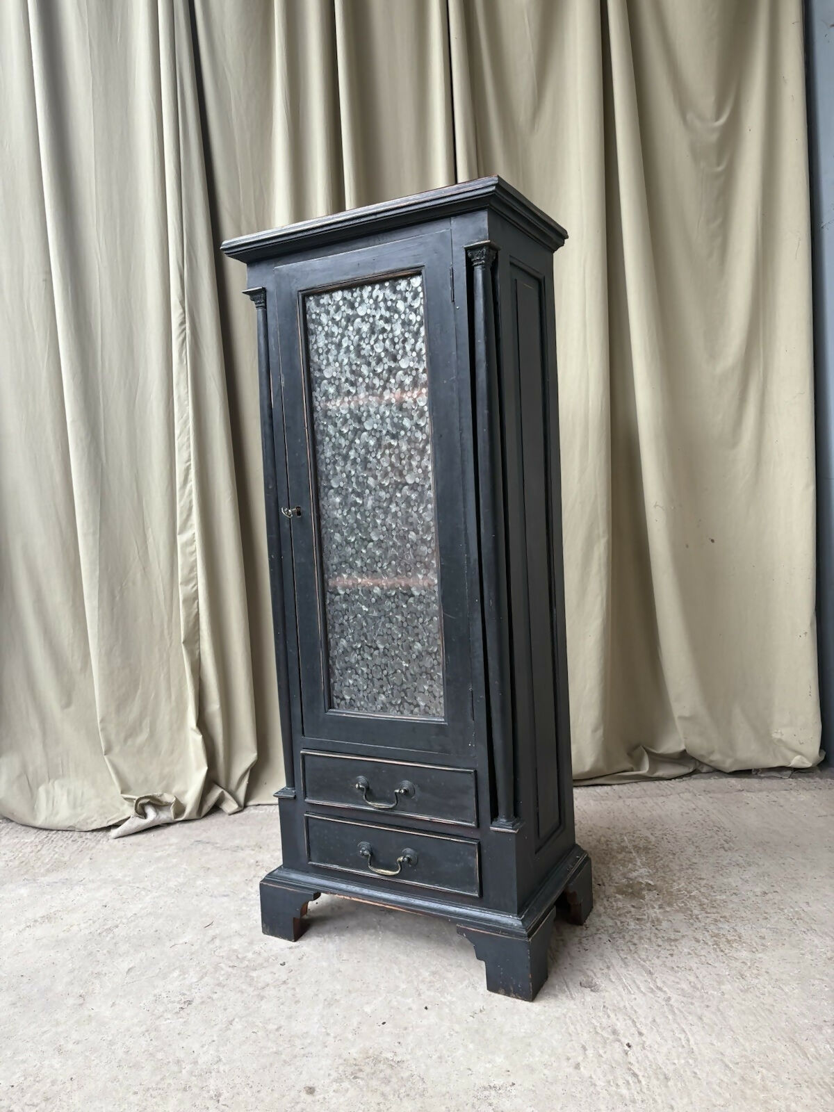 Vintage Antique Painted Cabinet Cupboard Bookcase Rustic Retro R1159